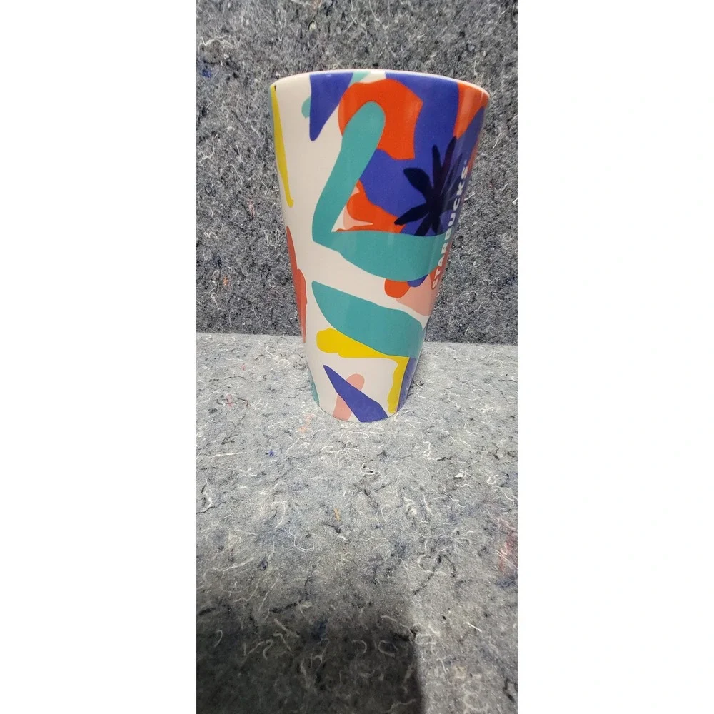 2021 Starbucks Floral  12 oz. Ceramic Tumbler Spring Summer Flowers‎ Mug Cup NWT